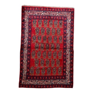 1960s, Handmade Vintage Persian Hamadan Rug 4.6' X 6.11 For Sale