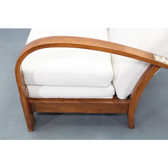 Vintage Art Deco Bouclé Chair, Czechoslovakia, 1940s For Sale - Image 12 of 16