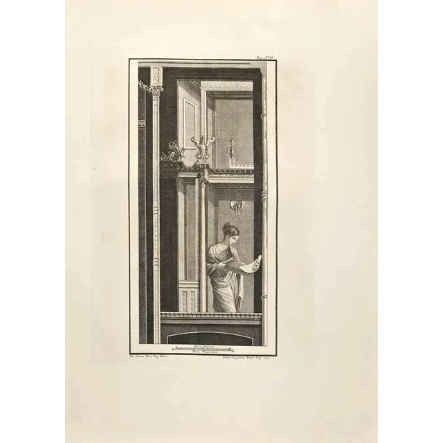 The Reading Lady from "Antiquities of Herculaneum" is an etching on paper realized by Francesco Cepparoli in the 18th...