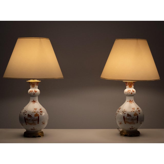 Large Hand Painted Chinoiserie Table Lamps, France, 1950s, Set of 2 For Sale - Image 10 of 11