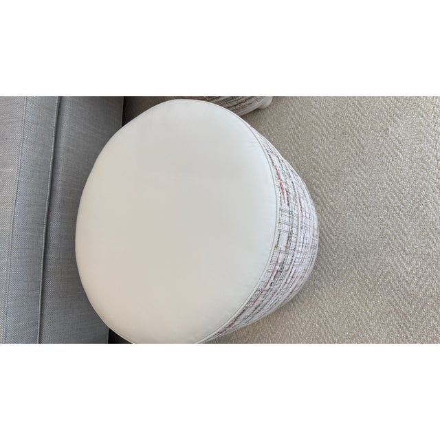 Wesley Hall Furniture Custom Round Ottomans by Wesley Hall For Sale - Image 4 of 7