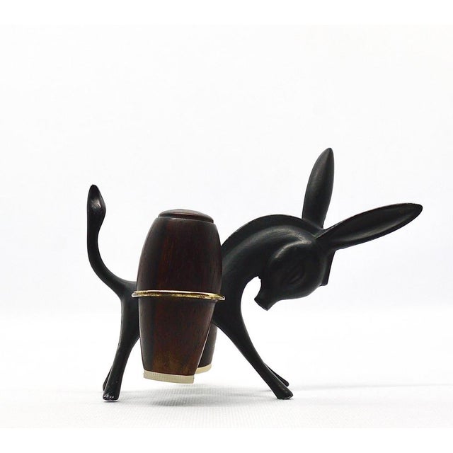 Donkey Salt and Pepper Shakers with Holder by Walter Bosse for Hertha Baller, Austria, 1950s, Set of 3 For Sale - Image 11 of 13