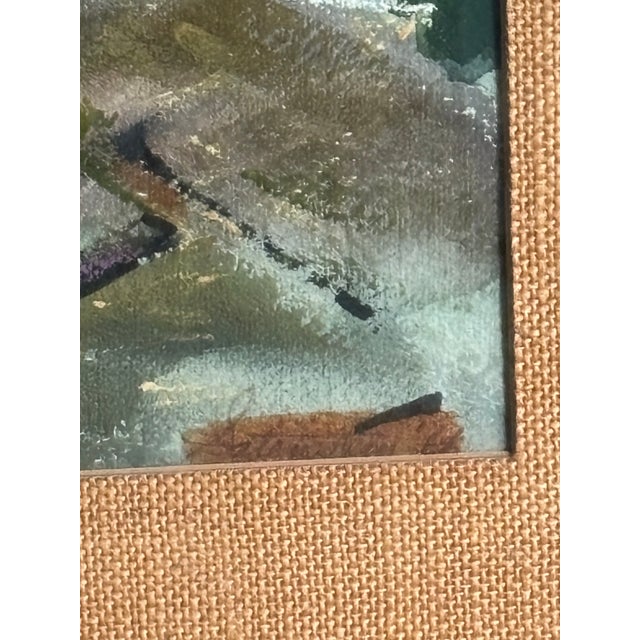 Mid-Century Modernist Cityscape Mixed Media - Framed & Signed For Sale - Image 9 of 18