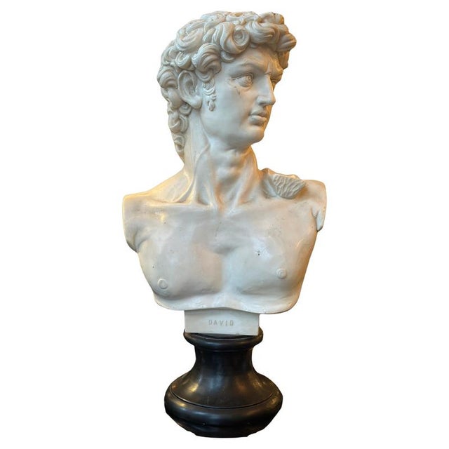 Composite Marble Bust of David For Sale - Image 11 of 11