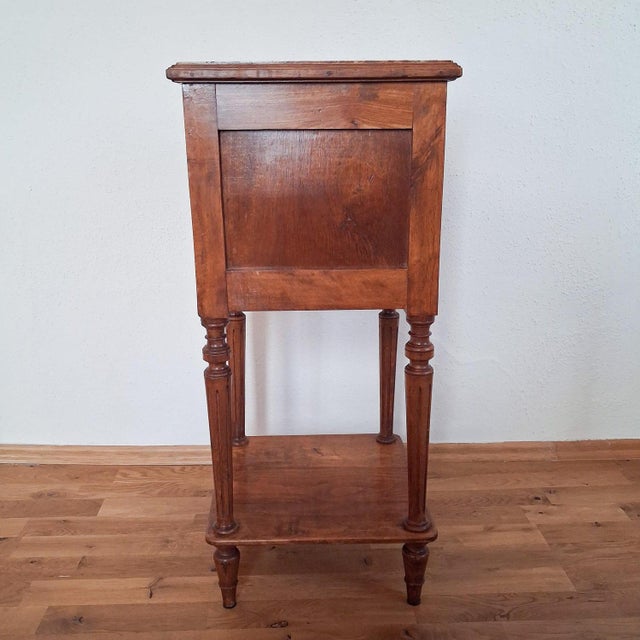 Antique French Bedside Table with Marble Top For Sale - Image 16 of 18