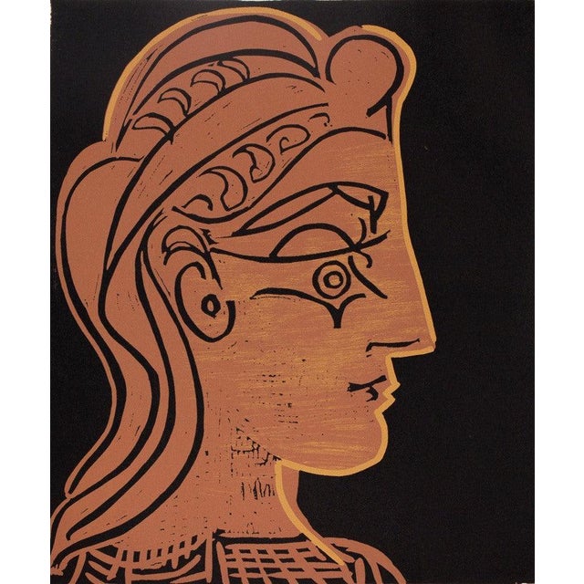 Pablo Picasso (1881-1973) (after) Woman in Profile Color linocut On wove paper, 26 x 32 cm (approx. 10 x 13 inches) Very...