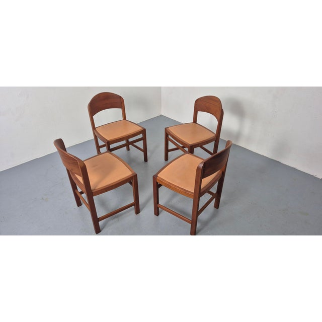 Danish Modern Teak and Leather Dining Chairs by Mikael Laursen, 1970s, Set of 4 For Sale - Image 3 of 18