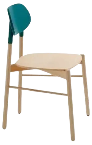 Turquoise Bokken Chair in Natural Beech by Colé Italia