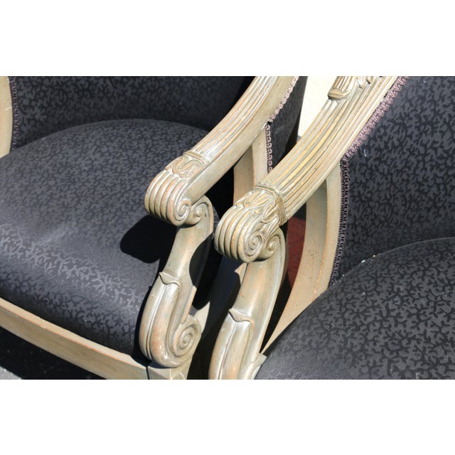 Set of 4 Italian Style Carved Wood Armchairs, 1990s For Sale - Image 9 of 18