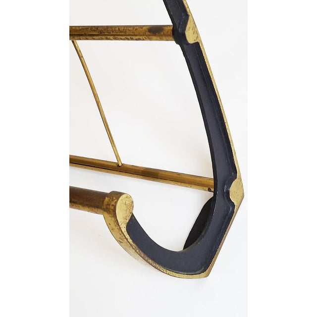 Mid-Century Modern Wall-Mounted Brass Coat Rack, Austria, 1950s For Sale - Image 6 of 13