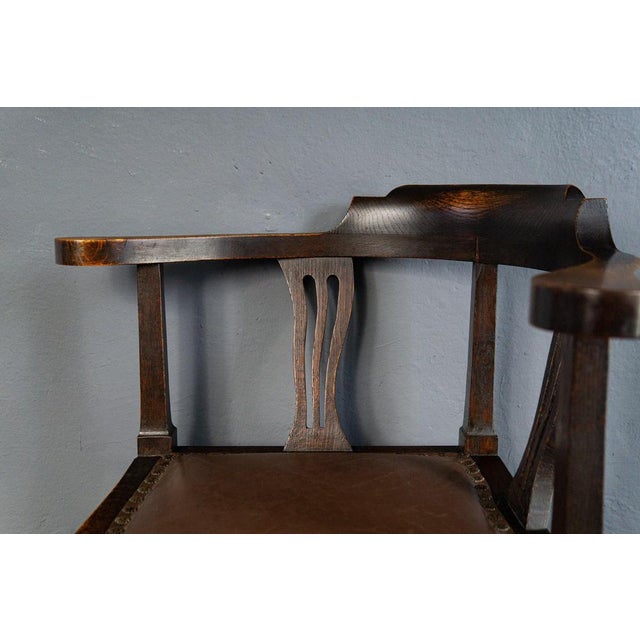 Vintage Armchair in Leatherette and Oak For Sale - Image 10 of 13