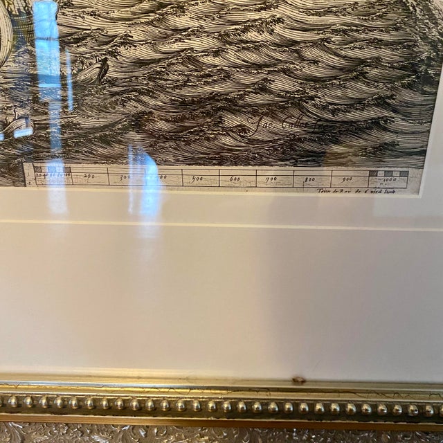 Silver Monumental 17th Century Framed Map Etching "Rupellae Obsidio" by Jacques Callot For Sale - Image 8 of 18