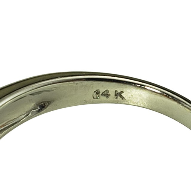 Metal Late 20th Century 14k White Gold Spessartite Garnet and Diamond Ring, Size 8 For Sale - Image 7 of 9