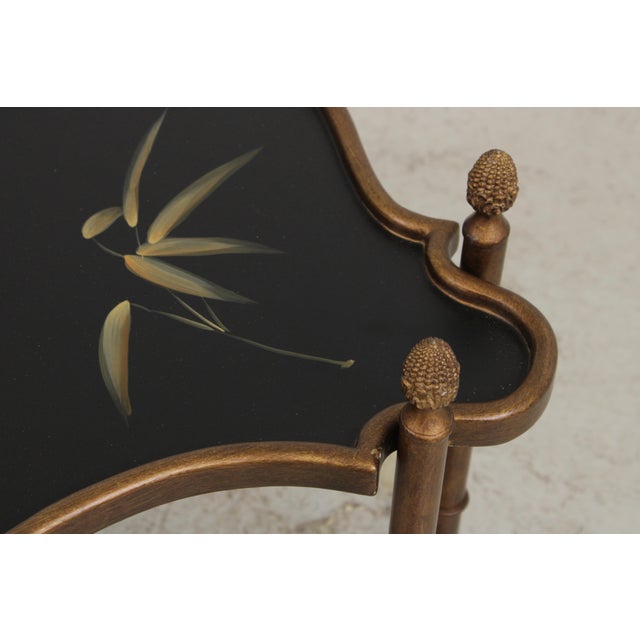 Metal Stunning Bamboo Form Hand Painted Bird Motif Coffee Table For Sale - Image 7 of 18
