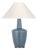 Barbara Barry by Visual Comfort Signature Paros 31" Table Lamp in Polar Blue Crackle with Linen Flare Shade For Sale