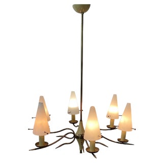 6 Light Chandelier attributed to Stilnovo, 1950s For Sale