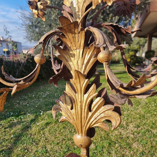 19th Century Gilded Sheet Metal Candelabra Pair, Set of 2 For Sale - Image 4 of 14