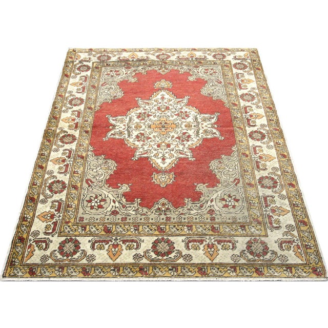 1960s 1960s Turkish Oushak Rug For Sale - Image 5 of 6