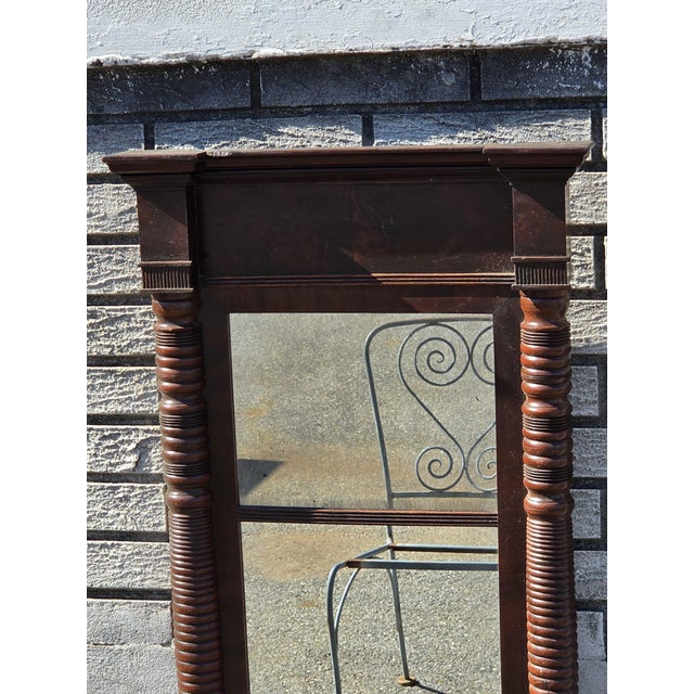 19th Century Americana Walnut Rope Column Original Mirror. For Sale - Image 10 of 16