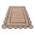 Navy Jute Wool Premium Handwoven Scalloped Rug 6x9 Ft. For Sale