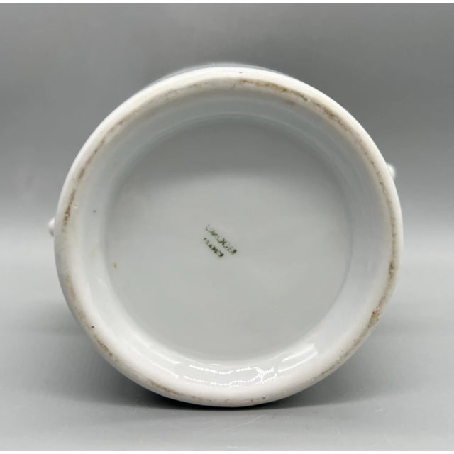 Ceramic 20th Century French Limoges White Porcelain Cachepot With Lion Heads For Sale - Image 7 of 9
