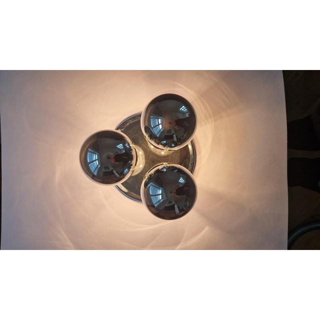 Silver Mid-Century Ceiling Lamp, Italy, 1970s For Sale - Image 8 of 18