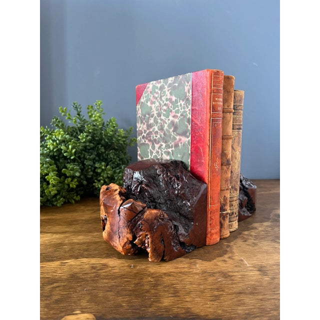 1960s Vintage Rustic Burl Wood Bookends - a Pair For Sale - Image 5 of 12