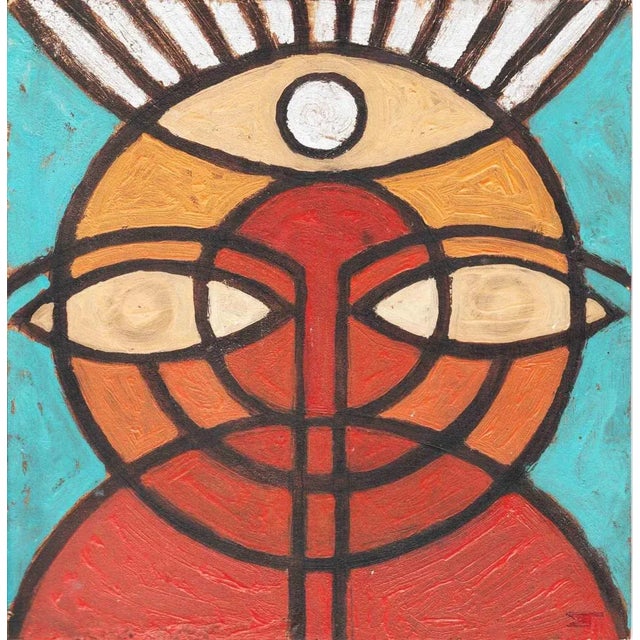 Oil painting on wood, without frame This painting is part of a series of works where the human figure is at the height of...