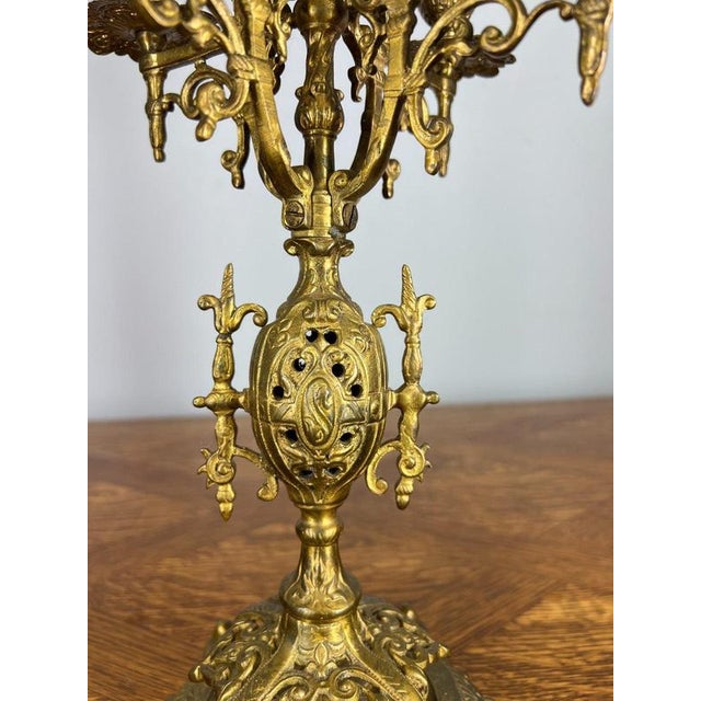 Vintage French Style Architectural Brass Garniture Set, Set of 3 For Sale - Image 13 of 17