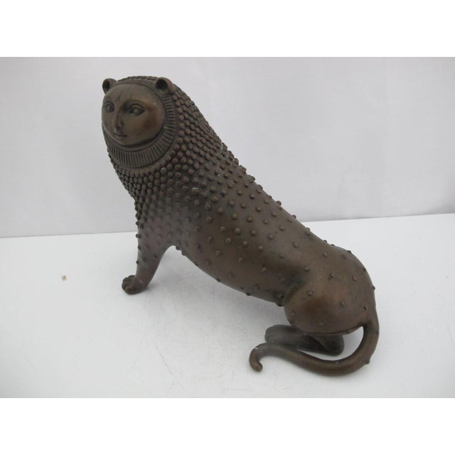 Bronze Sergio Bustamante Mexico Bronze Cat Lion With Human Face Sculpture For Sale - Image 8 of 12