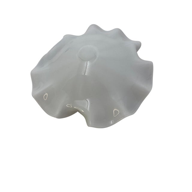 Mid-Century Murano Style Cased Handkerchief Bowl With Gold Aventurine For Sale In Atlanta - Image 6 of 6