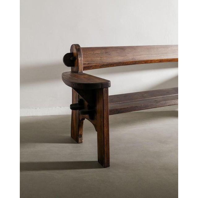 Rare swedish modern wooden sculptural sofa model "berga" in dark brown stained pine by david rosén produced by nordiska...