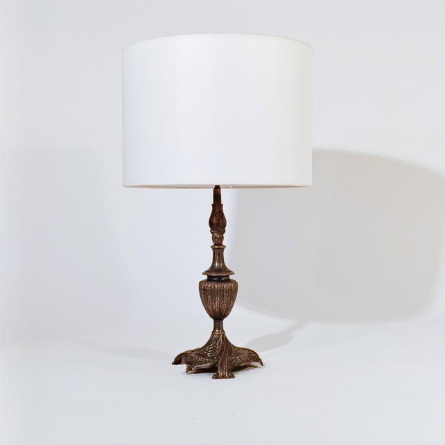 Classic Grand Tour style table lamps, Italy, early 20th century, set of 2. Bronze metal body in gold tones, slightly...