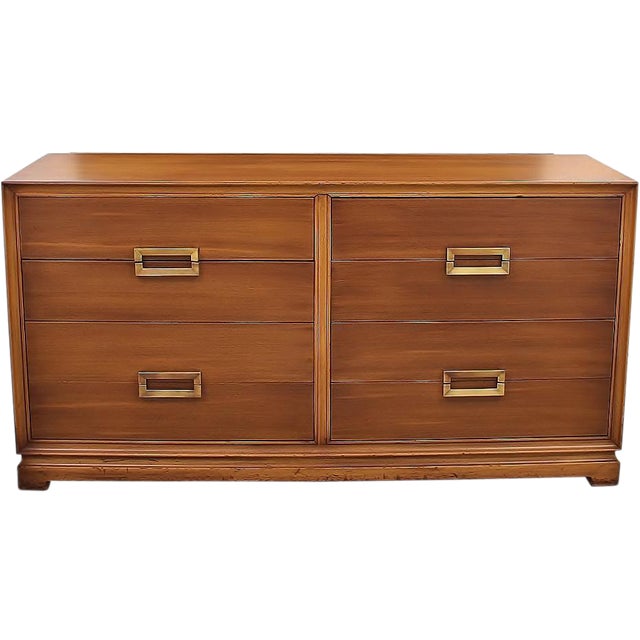 Mid Century Dresser With Brass Handles Chairish