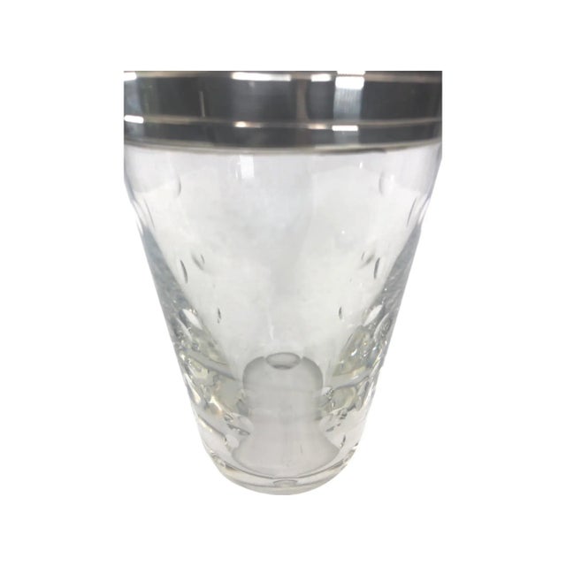 1930s French St. Louis Crystal Cocktail Shaker. The heavy leaded crystal shaker features dimpled design in the crystal and...