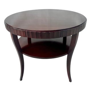 1990s Barbara Barry for Baker Furniture Dark Mahogany Two-Tier Center Table For Sale