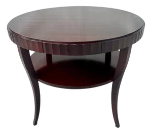 1990s Barbara Barry for Baker Furniture Dark Mahogany Two-Tier Center Table