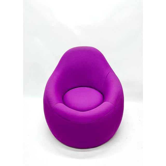 Karim Rashid 2000s “Blobism” Violet Upholstered Bubble Chair For Sale - Image 4 of 7