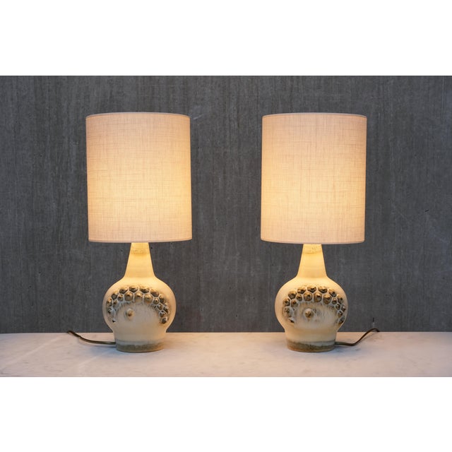 Drip Glazed Ceramic Table Lamps by Einar Johansen for Søholm, Denmark, 1960s, Set of 2 For Sale - Image 6 of 12