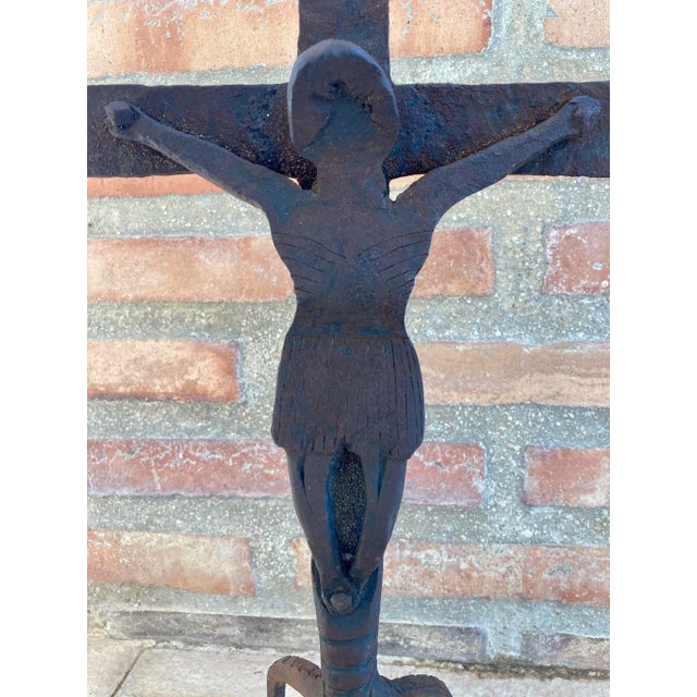 Antique Cast Iron Cross, 1890s For Sale - Image 6 of 11