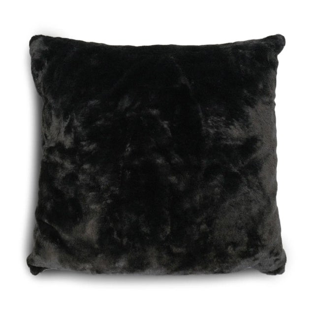Contemporary Black Bear Faux Fur Pillow For Sale - Image 3 of 3