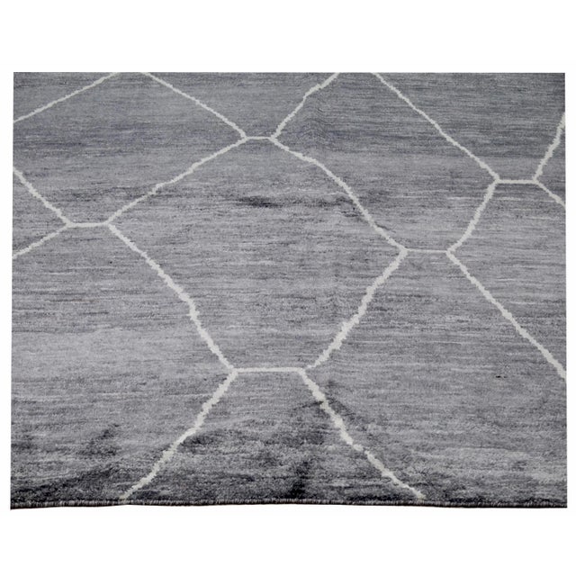 Shabby Chic Moroccan Hand Knotted Beni Ourain Rug With Natural Colors and Soft Texture,6'8"x10' For Sale - Image 3 of 5