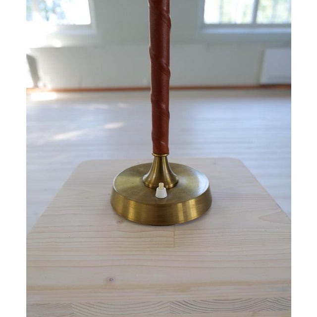 Mid-Century Modern Table Lamp with Brass Base attributed to Ewå Värnamo, 1950s For Sale - Image 6 of 11