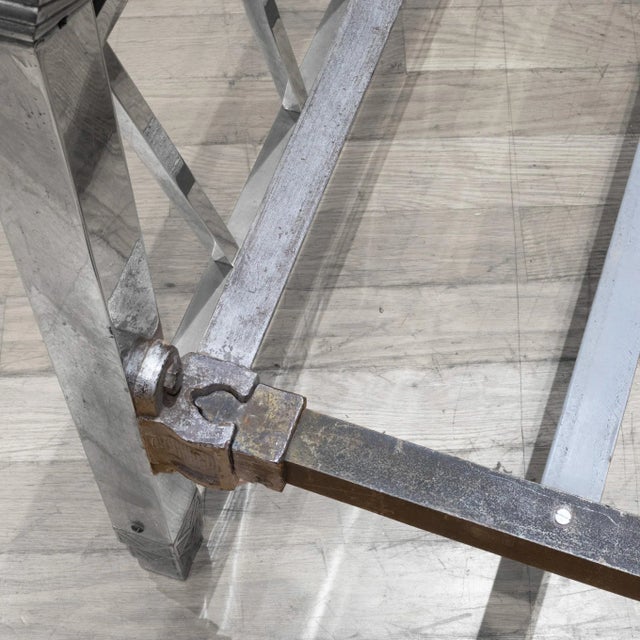 Silver Art Deco Nickel Double/Full Bed Frame c.1930 For Sale - Image 8 of 11