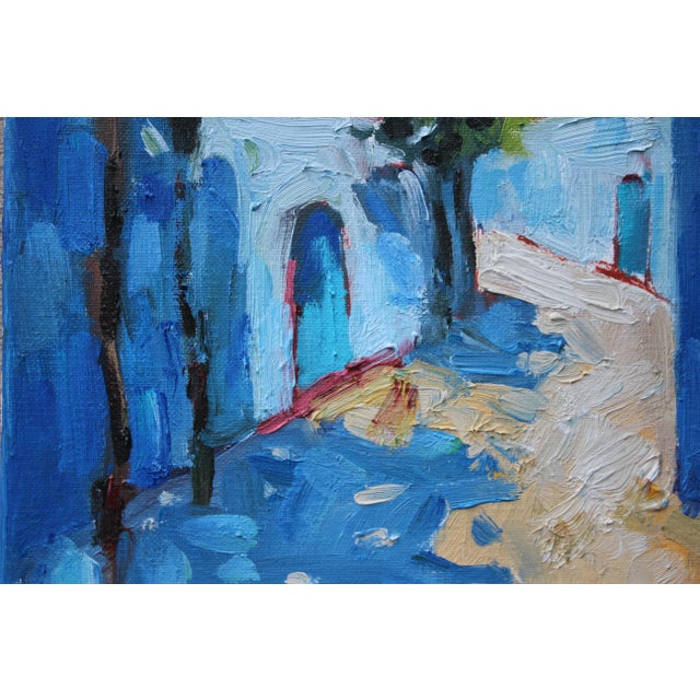 Chefchaouen, Morocco Modern Impressionist Oil Painting For Sale - Image 4 of 9