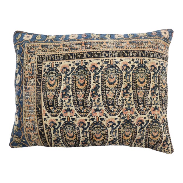 Antique Zabihi Collection Persian Senneh Rug Pillow For Sale