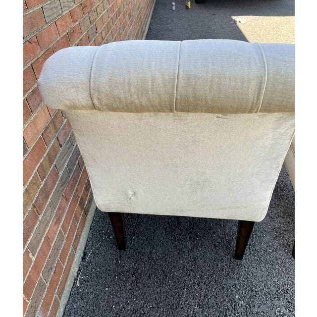 Custom Upholstered High End Tufted Accent Chairs a Pair Chairish