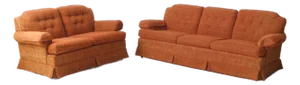 Vintage Orange Tweed Sofa & Loveseat Set