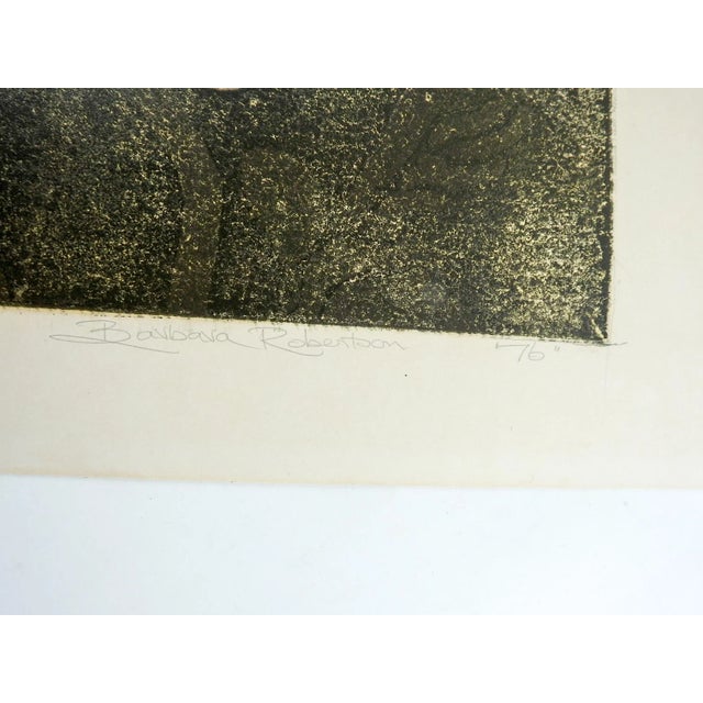 Linocut on paper by Barbara Robertson (1945-2018) Scotland. Titled Saturnia Pavonia, signed, dated 1976 and numbered 1/18...