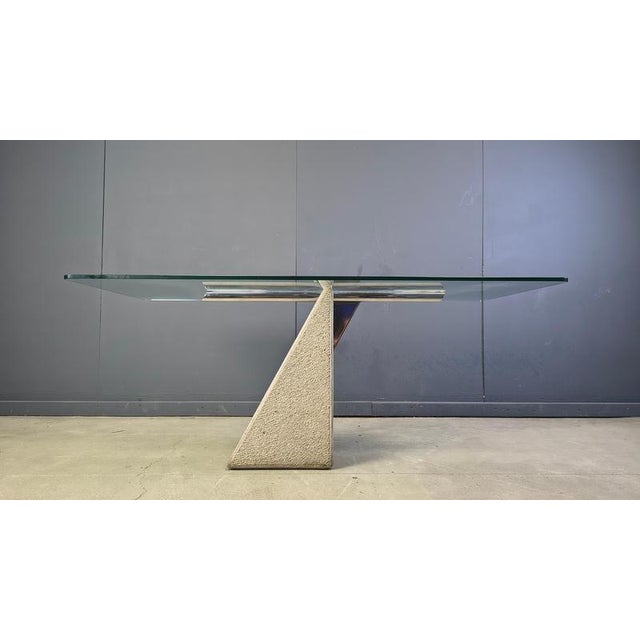 Concrete Dining Table by Giovanni Offredi for Saporiti, 1970s For Sale - Image 9 of 13